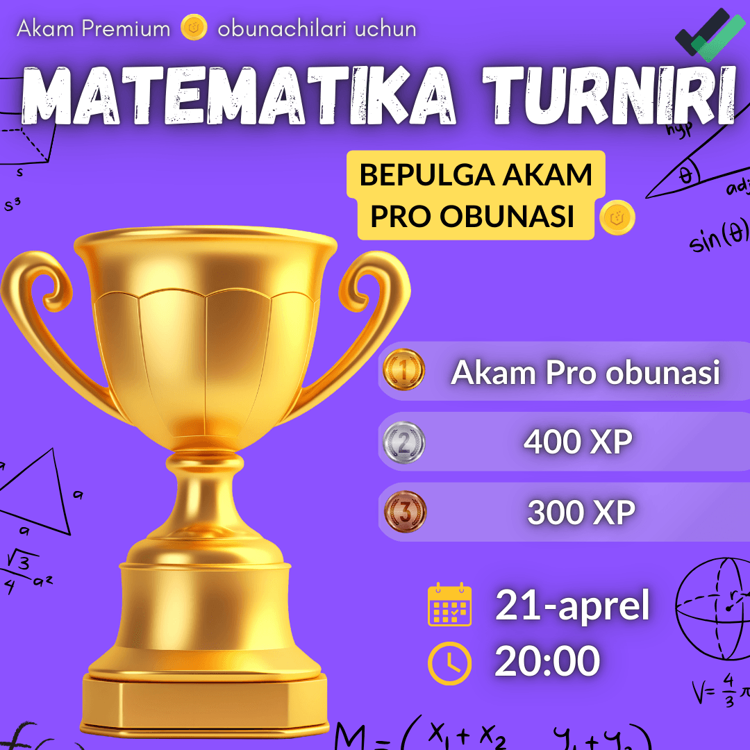 🎉 Matematikadan Turnir❗️